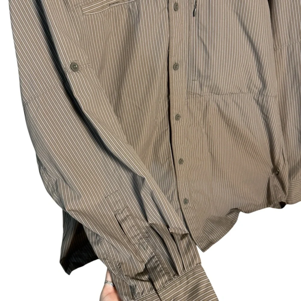 The North‎ face Mens XL Vented Nylon Roll Up Pinstripe Shirt